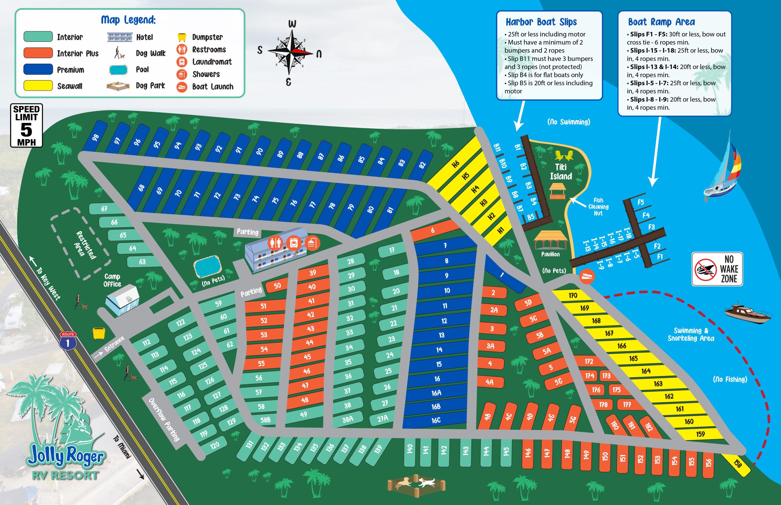 Jolly Roger RV Resort Map